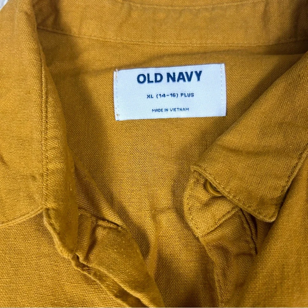NWT Old Navy yellow linen short sleeve shorts romper